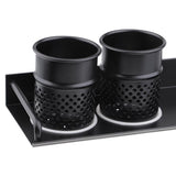 Wall Mount Hair Dryer Holder Rack Stand Storage Comb Brush Organizer Hanger with Two Cups - Aladdin Shoppers