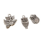 Wholesale Bulk Lots 50 Pieces Alloy Tibetan Silver Plated Owl Charms Pendants Spacer Beads for Jewelry Making DIY Handmade Craft Supplies 15x12mm - Aladdin Shoppers