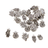 Wholesale Bulk Lots 50 Pieces Alloy Tibetan Silver Plated Owl Charms Pendants Spacer Beads for Jewelry Making DIY Handmade Craft Supplies 15x12mm - Aladdin Shoppers