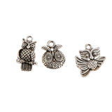 Wholesale Bulk Lots 50 Pieces Alloy Tibetan Silver Plated Owl Charms Pendants Spacer Beads for Jewelry Making DIY Handmade Craft Supplies 15x12mm - Aladdin Shoppers