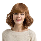 Women Short Curly Layered Wavy Wig Light Brown Real Human Hair Wigs Free Wig Cap for Daily Wear /Party Costume Cosplay - Aladdin Shoppers