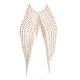 Women Summer New Fashion Wild Handmade Pearl Tassel Necklace Chain Jewelry - Aladdin Shoppers