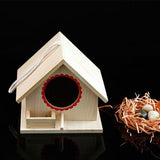 Wooden Bird House Birdhouse Hanging Nest Nesting Box With Rope Home Garden S - Aladdin Shoppers