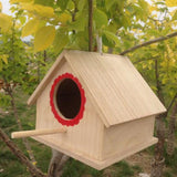 Wooden Bird House Birdhouse Hanging Nest Nesting Box With Rope Home Garden S - Aladdin Shoppers