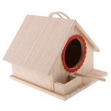 Wooden Bird House Birdhouse Hanging Nest Nesting Box With Rope Home Garden S - Aladdin Shoppers