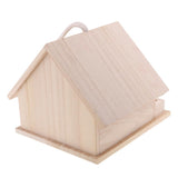 Wooden Bird House Birdhouse Hanging Nest Nesting Box With Rope Home Garden S - Aladdin Shoppers