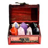 Wooden Box of 7 Rock Mineral Specimens Science Kits Collection Crystal Quartz Home Decor Collectibles - Aladdin Shoppers