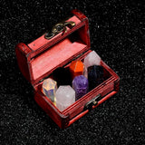 Wooden Box of 7 Rock Mineral Specimens Science Kits Collection Crystal Quartz Home Decor Collectibles - Aladdin Shoppers
