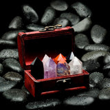 Wooden Box of 7 Rock Mineral Specimens Science Kits Collection Crystal Quartz Home Decor Collectibles - Aladdin Shoppers
