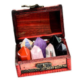 Wooden Box of 7 Rock Mineral Specimens Science Kits Collection Crystal Quartz Home Decor Collectibles - Aladdin Shoppers