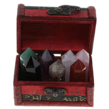 Wooden Box of 7 Rock Mineral Specimens Science Kits Collection Crystal Quartz Home Decor Collectibles - Aladdin Shoppers