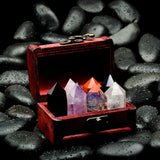 Wooden Box of 7 Rock Mineral Specimens Science Kits Collection Crystal Quartz Home Decor Collectibles - Aladdin Shoppers