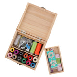 Wooden Storage Box Sewing Kit Needle Tape Scissor Thread Sewing Accessories - Aladdin Shoppers